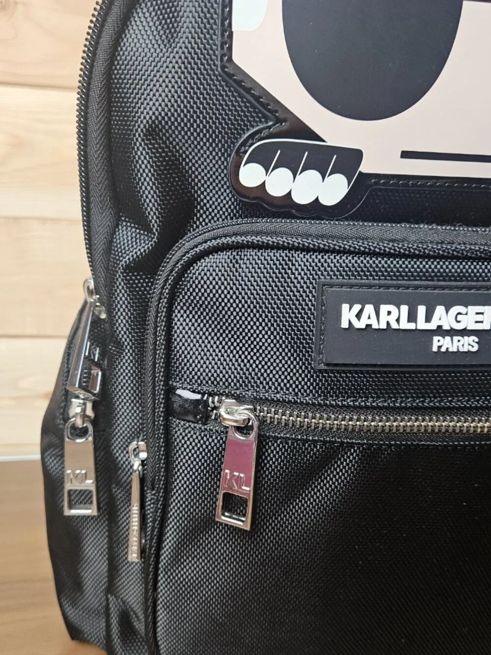 Awesome Karl Lagerfeld Paris Amour Black Nylon Backpack New W/Tags